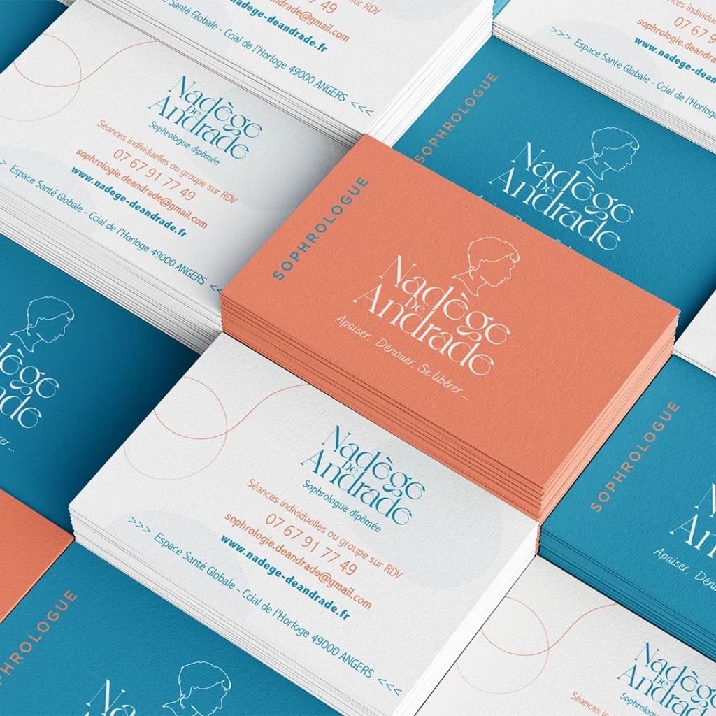 Impression des cartes de visite de clients nadege de andrade