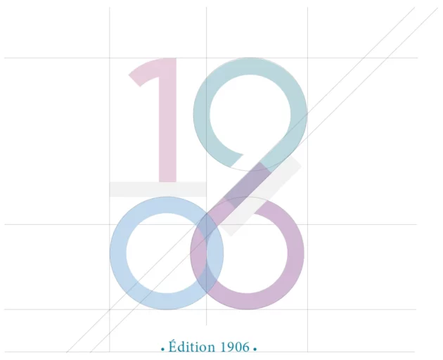 Construction du logo 1906 par Acomdesign