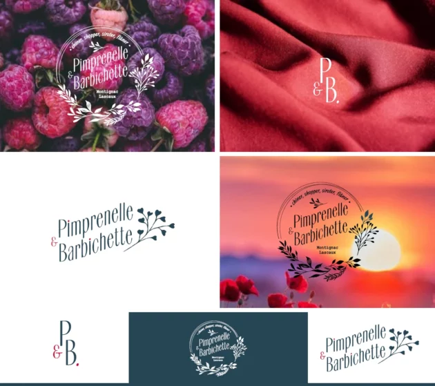 déclinaison du logo Pimprenelle et barbichette par acomdesign