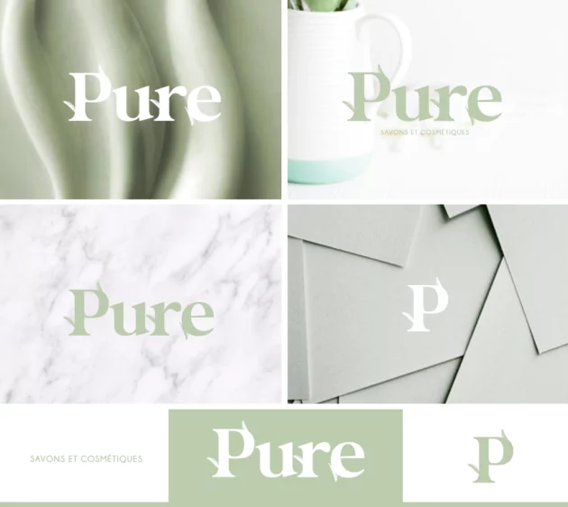 Déclinaison du logo pour le client Pure, une création Acomdesign