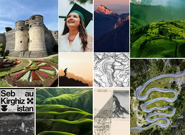 Conception de logo Landmarks, univers visuel