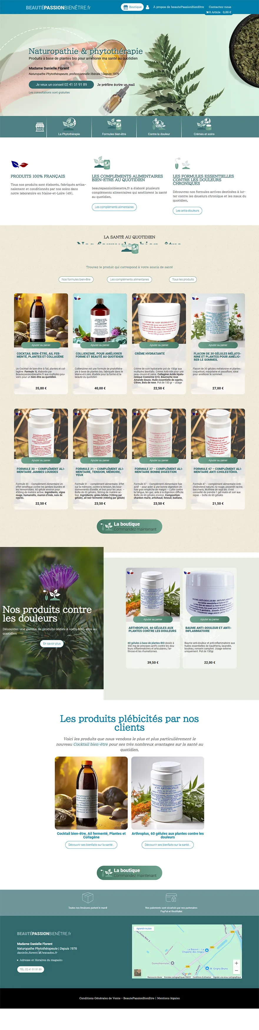 Accueil beautepassionbienetre.fr, vente en ligne produits de naturopathie et phytothérapie