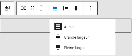 réglage de la largeur avec gutenberg